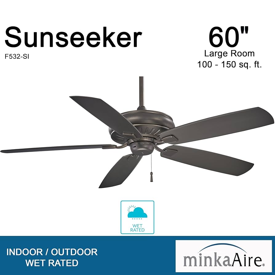 Minka-Aire F532-SI Sunseeker 60 Inch Outdoor Ceiling Fan